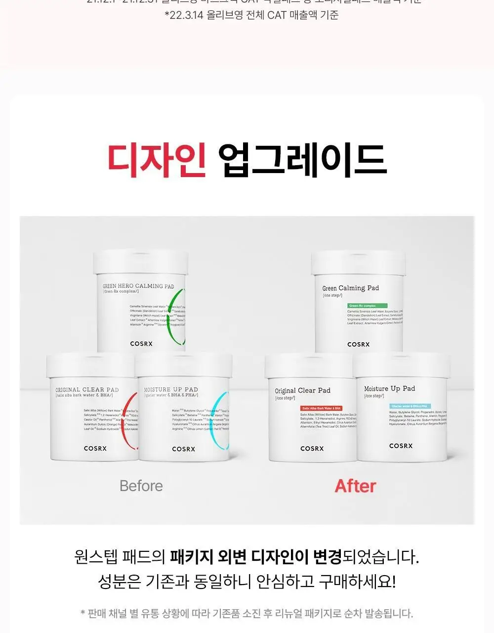 [단독 90매 대용량] 코스알엑스 원스텝 패드 90매 3종 중 택1 상세페이지 5